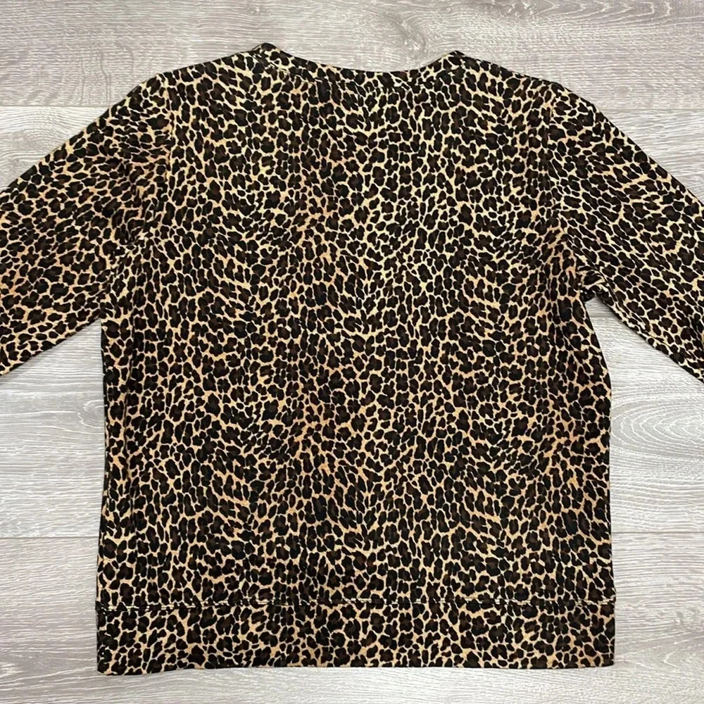 NWOT J. Crew Leopard Print Crewneck Raglan Sleeve Sweatshirt XS